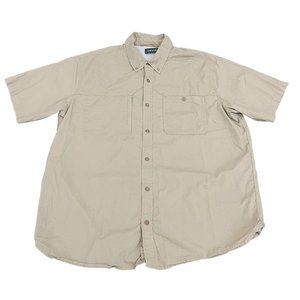 Orivis Men's Hiking Fishing Outdoor Brown Button Up SS Shirt, Size XL